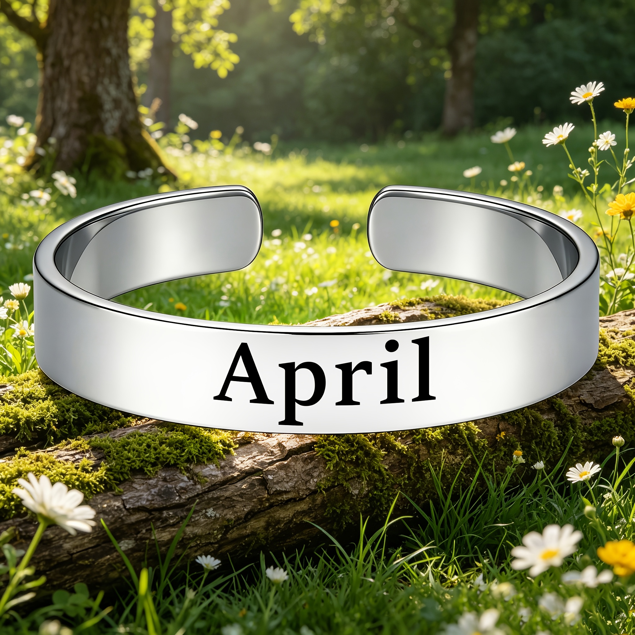 304 Stainless Steel Open Bangle for Special Anniversaries
